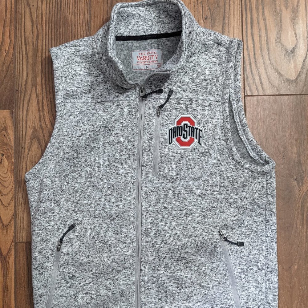 Ohio State Varsity Authentic Apparel Full Zip Vest Gray Women's Size Medium
